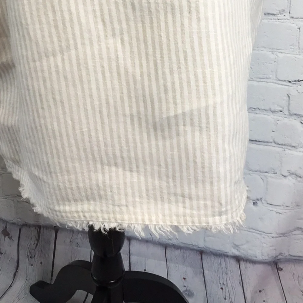 Tommy Bahama Two Palms Ruffle White/tan Striped Shift Dress - Picture 4 of 12